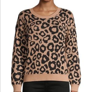 BCBG MAXAZRIA sweater animal-print cotton blend